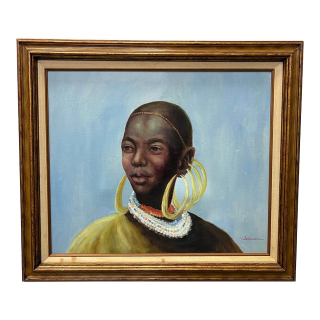 Vintage Portrait of Tribal Woman For Sale