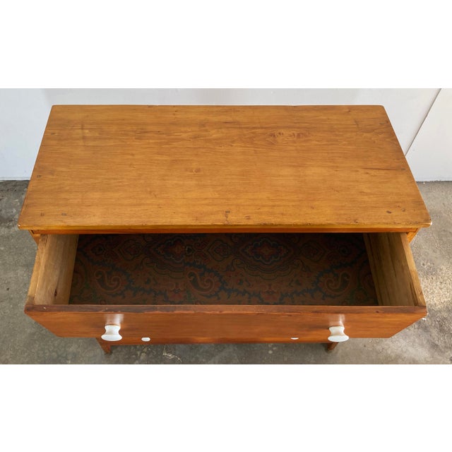 Farmhouse Antique Early American Country Pine Dresser W/ Porcelain Knobs For Sale - Image 3 of 10