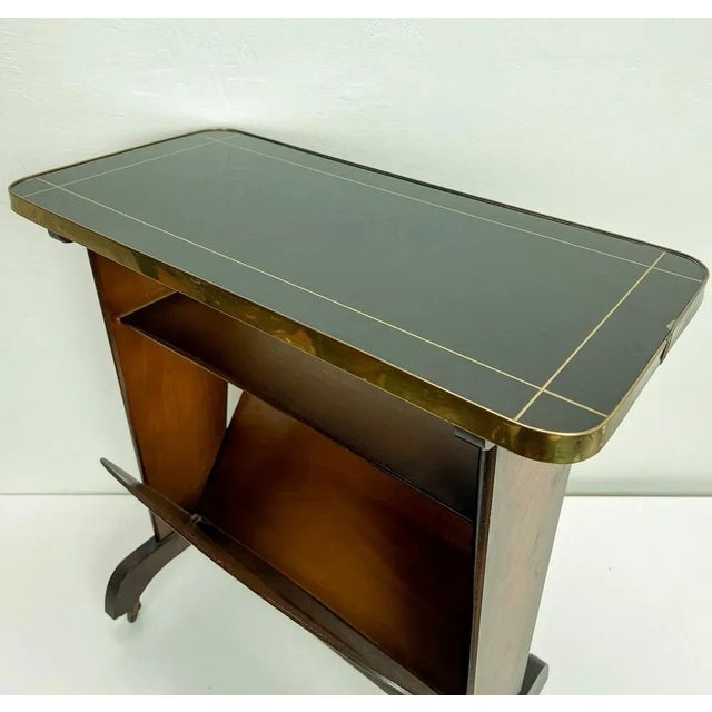 Vintage Side Table or Magazine Rack on Wheels, 1950s For Sale - Image 9 of 11