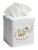 Aqua Elephant Tissue Box Cover in White Linen & Cotton, Embroidered For Sale - Image 4 of 5