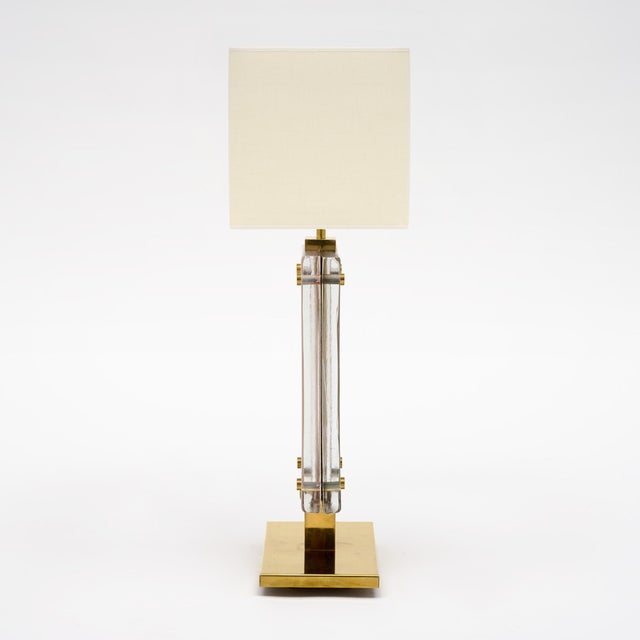 Single Venetian Glass, Pink and Gold Slab Lamp, Murano For Sale - Image 4 of 11