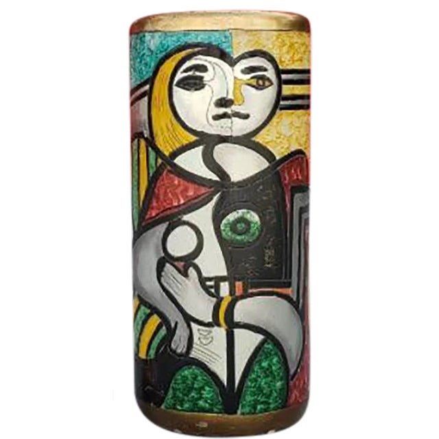 Picasso Inspired Ceramic Umbrella Stand For Sale