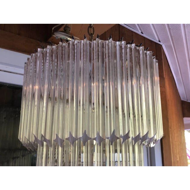 Venini Vintage Spiral Murano Italian Glass Chandelier by Quattro Venini For Sale - Image 4 of 11