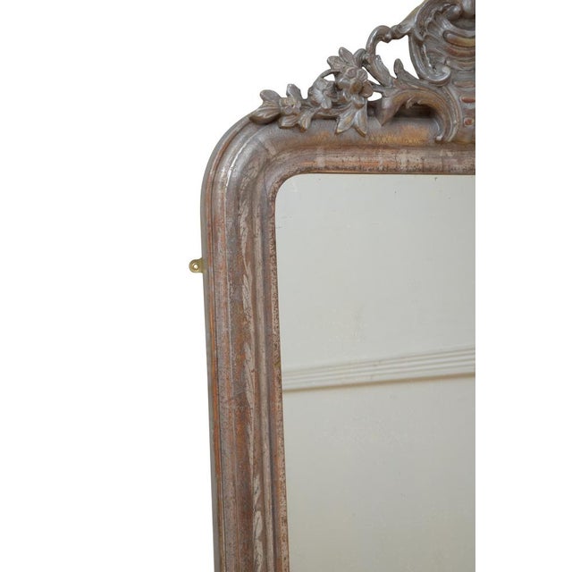 Silver Antique Wall Mirror in Silver For Sale - Image 8 of 12