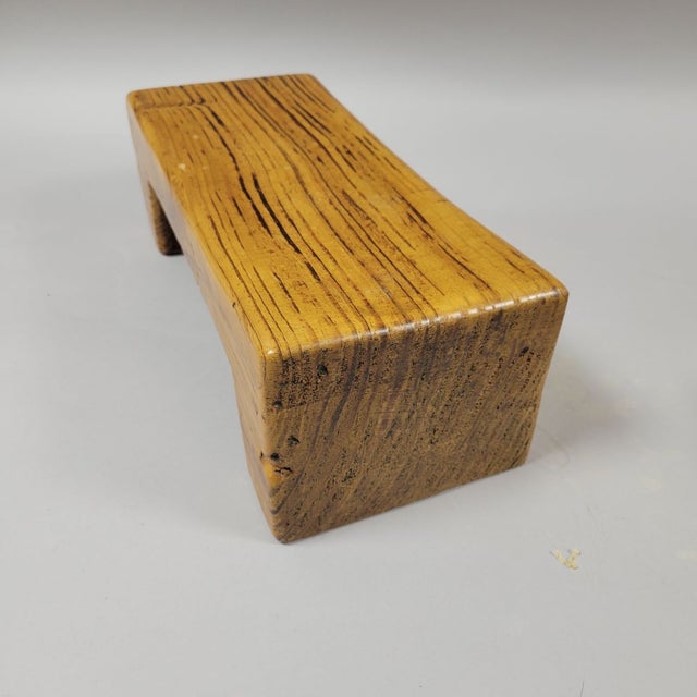 Wood Antique Chinese Elm Wood Headrest, Late Qing For Sale - Image 7 of 8
