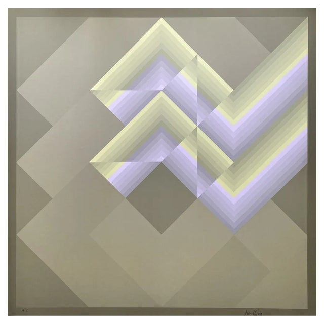 Jim Bird, Tribute to Vasarely, 1970s, Photolithograph For Sale