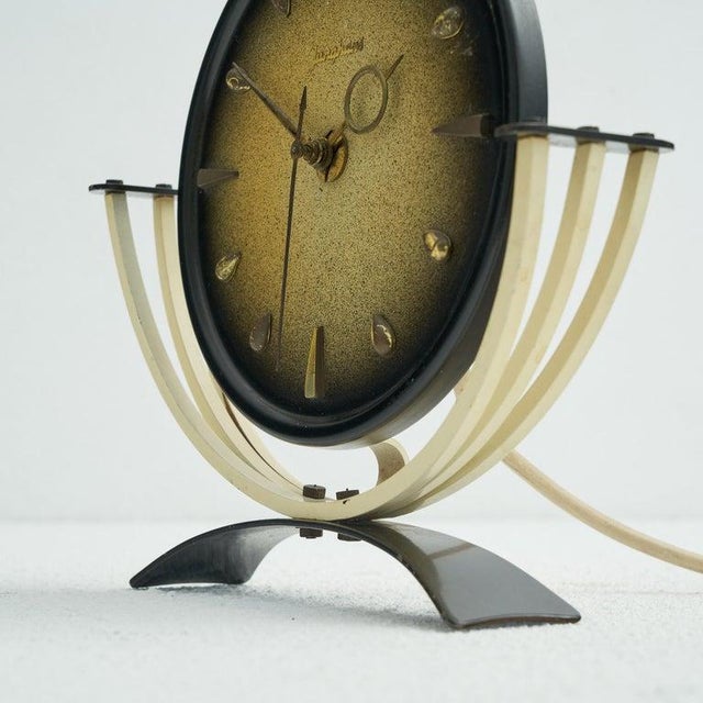 Mid-Century Table Clock in Metal and Brass from Junghans, 1950s For Sale - Image 9 of 10