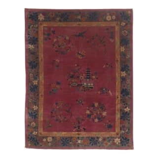 Antique Chinese Art Deco Rug, 09'00 X 11'08 For Sale