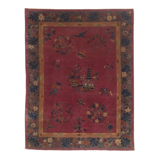 Antique Chinese Art Deco Rug, 09'00 X 11'08 For Sale