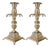 Vintage Hollywood Regency Silver Plated Brass Pineapple Candlesticks - A Pair For Sale