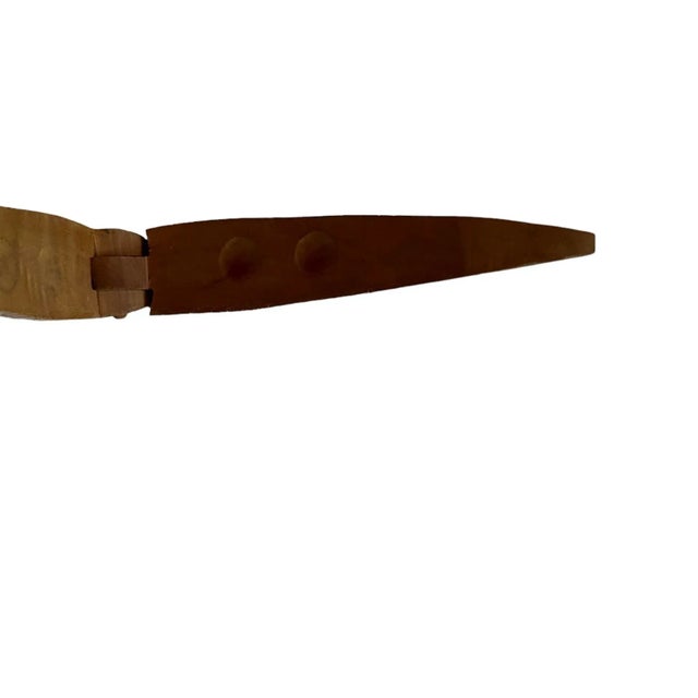 Antique Swedish Solid Wood Hand Carved Fish Shaped Double Nut Cracker, 1930's For Sale - Image 11 of 11