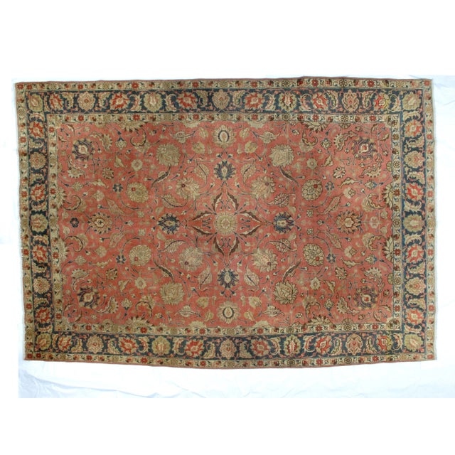Textile 1900s Vintage Antique Tabriz Rug - 8'5" X 12' For Sale - Image 7 of 7
