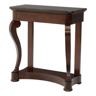 Mahogany Console Table with Marble Top, 1870 For Sale