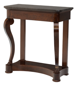 Mahogany Console Table with Marble Top, 1870