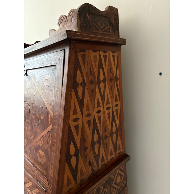 Antique American Marquetry Desk, Chair and Inner Box - Set of 3 For Sale - Image 10 of 12