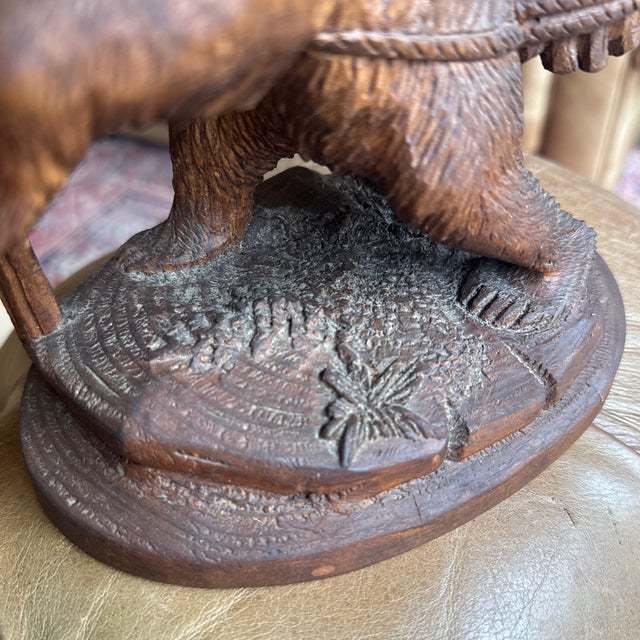 Antique 19th Century Swiss Black Forest Bear Decanter & Cordial Glasses Holder For Sale - Image 10 of 12