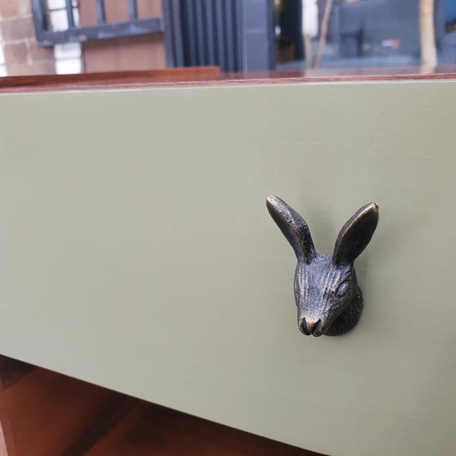 Locally hand made pair of mid-century style inspired night stands. The night stands are made out of walnut, with legs made...