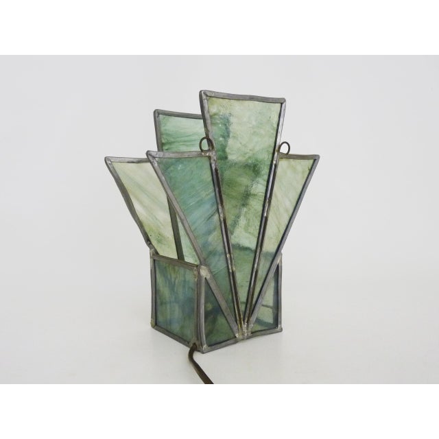 Art Deco Stained Glass Wall Sconce, 1930s For Sale - Image 9 of 11