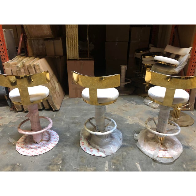 Hollywood Regency Hollywood Regency Counter Chairs - Set of 3 For Sale - Image 3 of 7