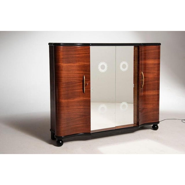 Brown Art Deco Italian Bar Cabinet in Walnut and Burl, 1940 For Sale - Image 8 of 17