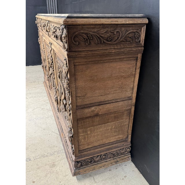 Brown French Carved Oak Sideboard, 1860 For Sale - Image 8 of 16