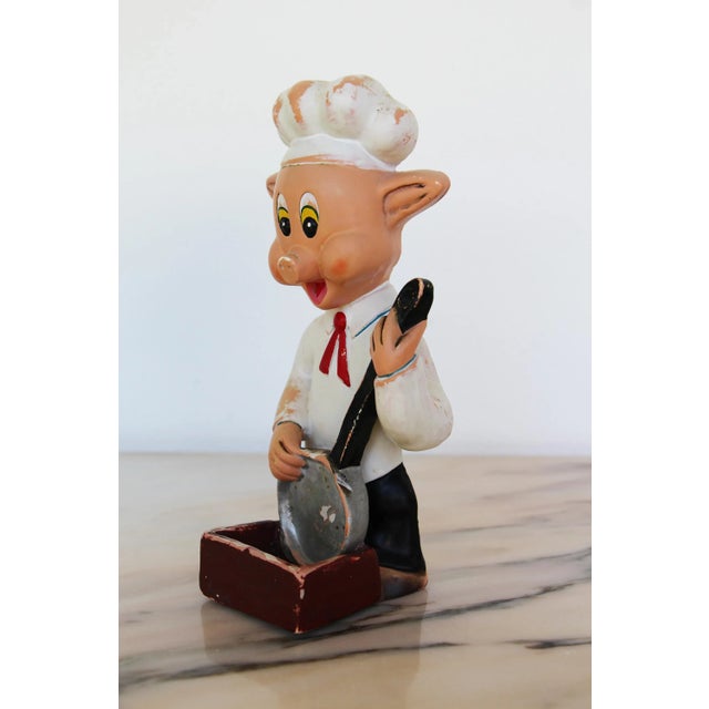 1950s 1950s French Earthenware Kitchen Wall Pig Matchbox Holder For Sale - Image 5 of 13