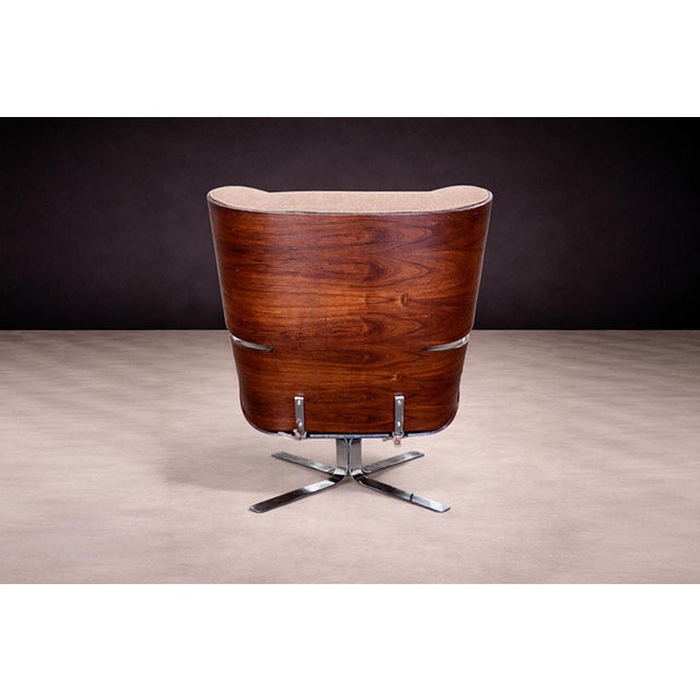 Brazilian Modern "Paulistana" Armchair With Ottoman by Jorge Zalszupin, C. 1959 - Lot 802a For Sale - Image 9 of 18