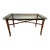 Vintage Regency Faux Bamboo Brown Metal, Brass & Glass Coffee Table For Sale