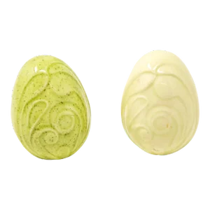 Mid 20th Century Glazed Ceramic Eggs- Set of 2