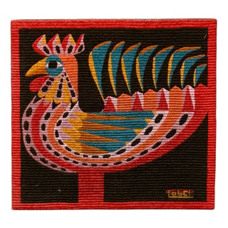 P.Lobel, Canvas Rooster, 1950s, Textile and Wool For Sale
