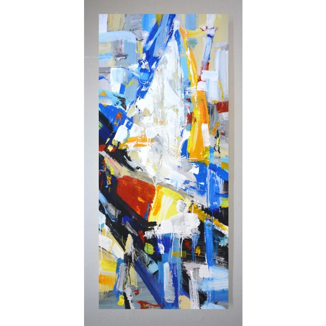 Abstract sailboat. The design is filled with light. The parts balance each other perfectly. This is a unique modern...