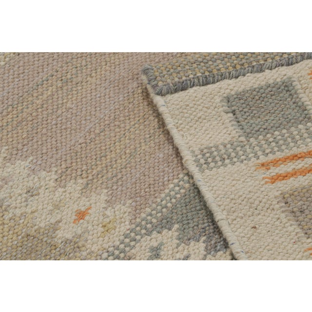 Rug & Kilim’s Scandinavian Style Rug With Beige-brown and Blue Patterns 12x15 For Sale In New York - Image 6 of 6