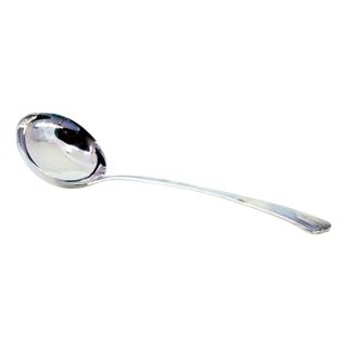 Silver Soup Ladle with Reed-Style Reliefs Handle For Sale