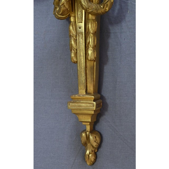 Gold Louis XVI Style Bronze Wall Lights, Late 19th Century, Set of 2 For Sale - Image 8 of 11