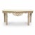 Wood Hollywood Regency Style Italian Carved Ribbon Mirror & Stone Console Table For Sale - Image 7 of 10