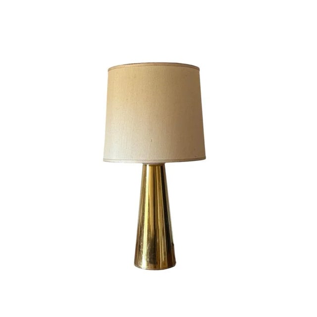 Metal Hollywood Regency Conical Brass Table Lamp, Italy, 1970s For Sale - Image 7 of 8