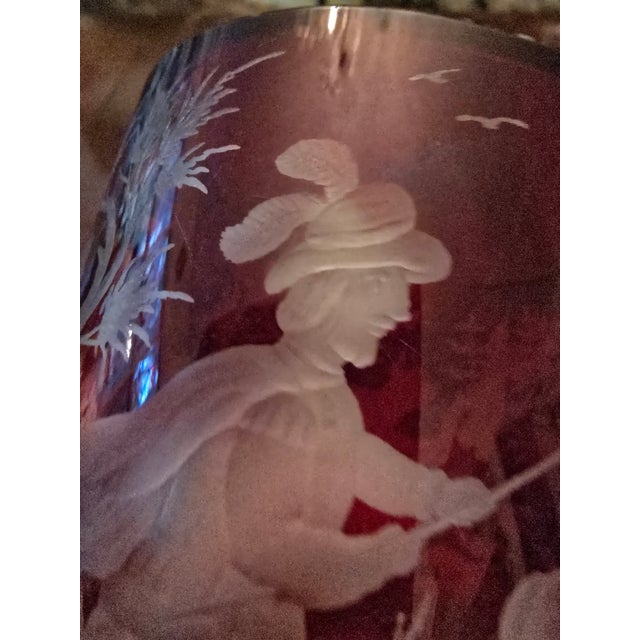 Antique Moser Bohemian Glass Ruby Hunter Pokal Goblet For Sale - Image 12 of 13