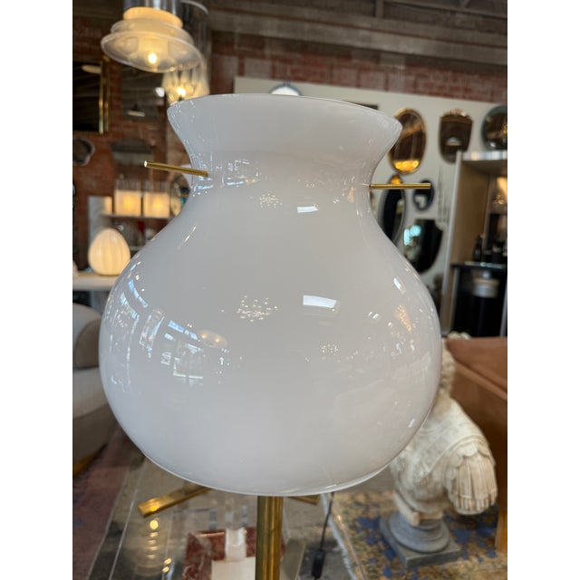 1950s Italian Murano Glass Table Lamps With Brass Base - a Pair For Sale - Image 10 of 13