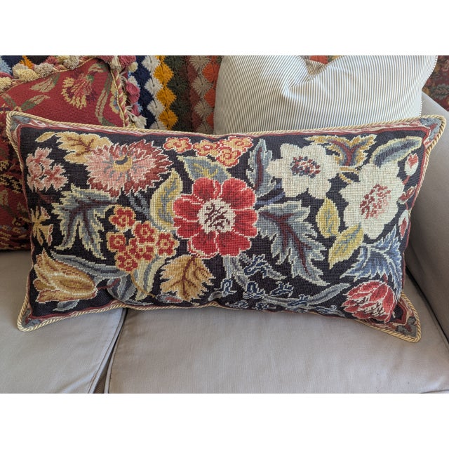 Early 21st Century Orvieto Floral Tapestry Needlepoint Decorative Pillow For Sale - Image 5 of 17