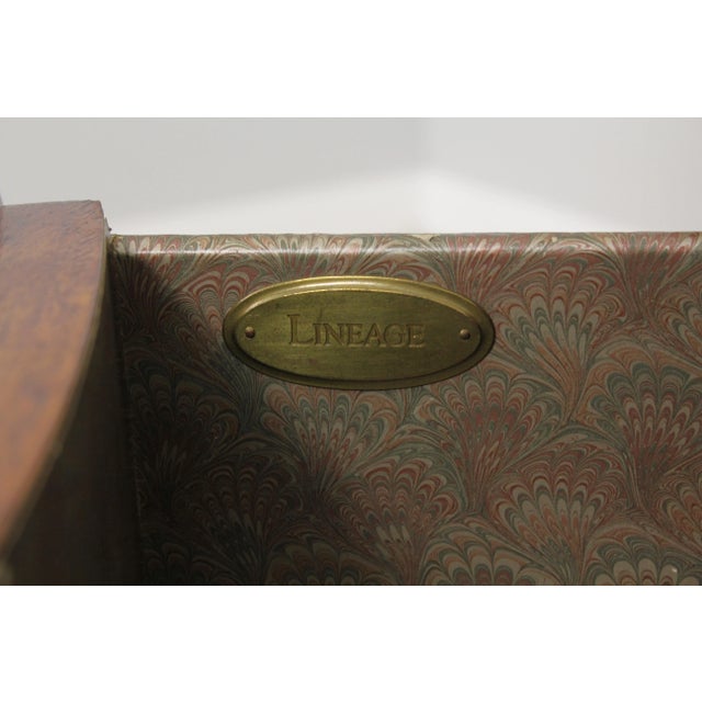 Lineage Leather Wrapped Continental 3 Drawer Chest Dresser For Sale - Image 11 of 12