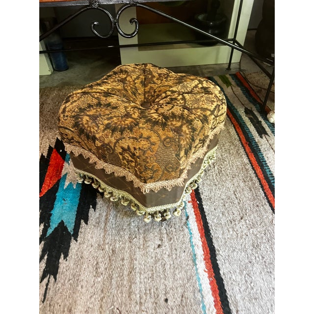 Up for consideration is a beautiful vintage tufted ottoman with tassels. This would look lovely in your home, and it is...