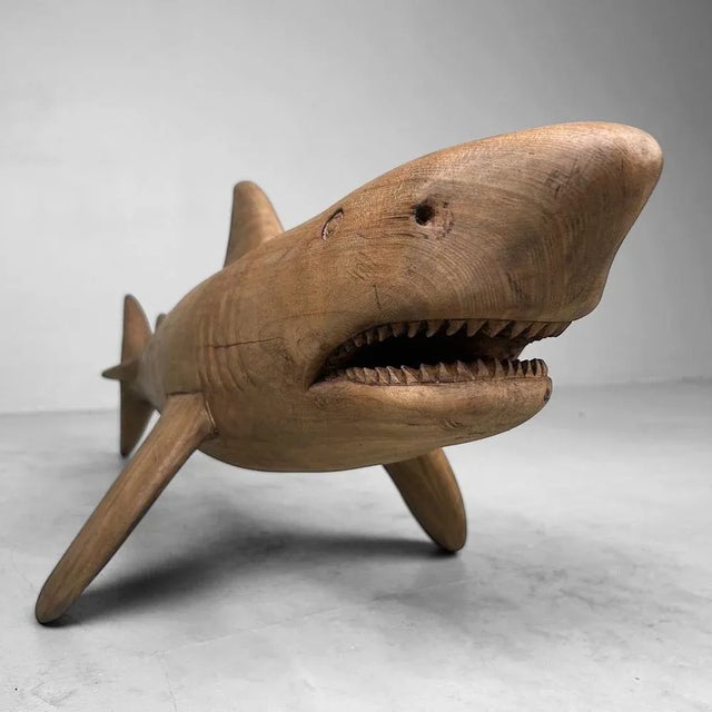 1950s Large Wooden Shark, Japan, 1950 For Sale - Image 5 of 16