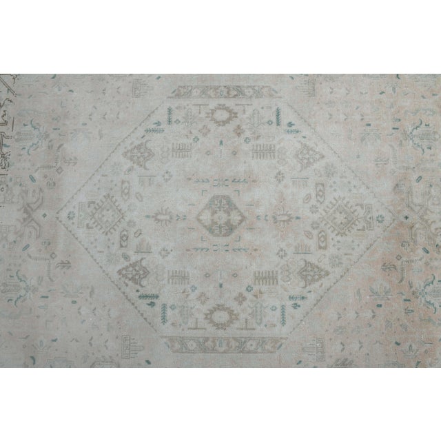 1970s Vintage Persian Handmade Wool Cotton Beige Area Rug For Sale - Image 9 of 11