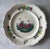 Set of 3 antique Copeland Spode polychrome transferware plates featuring a hand painted scenic landscape and red building...