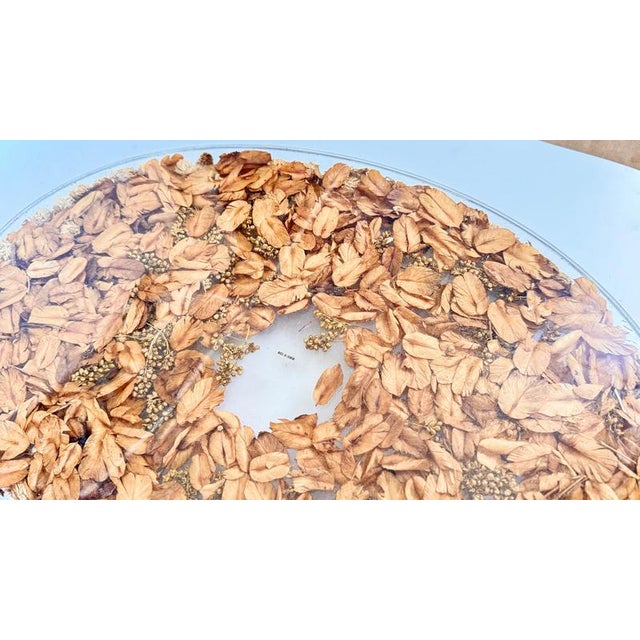 Asian Plastic Oval Tray with Embedded Dried Flowers and Leaves, 1970s For Sale - Image 11 of 12