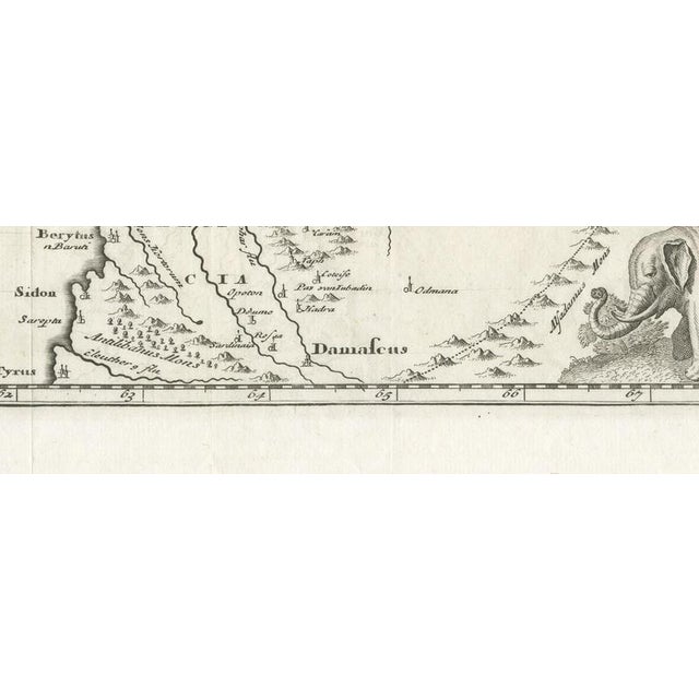17th Century Antique Map of Ancient Syria with Elephant Cartouche by Cluver, 1697 For Sale - Image 5 of 12