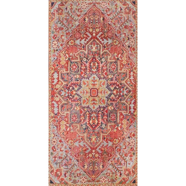 Traditional 1920s Antique Persian Heriz/Serapi Rug-9′4″ × 12′1″ For Sale - Image 3 of 4