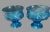 Mid 20th Century Vintage Set of 4 Anchor Hocking Rain Flower Ocean Blue Sherbet Dessert Compote Bowls For Sale - Image 5 of 5