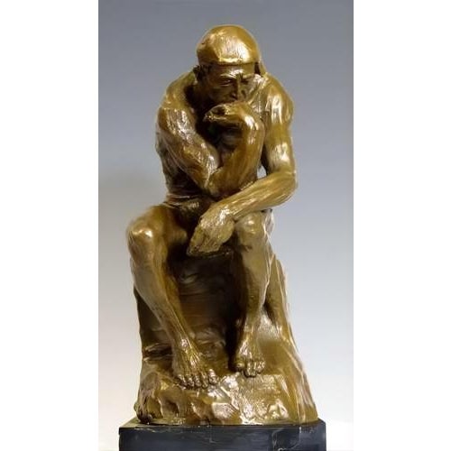 Modern Brown Patinated Thinker Sculpture, 20th Century, Bronze For Sale - Image 3 of 7