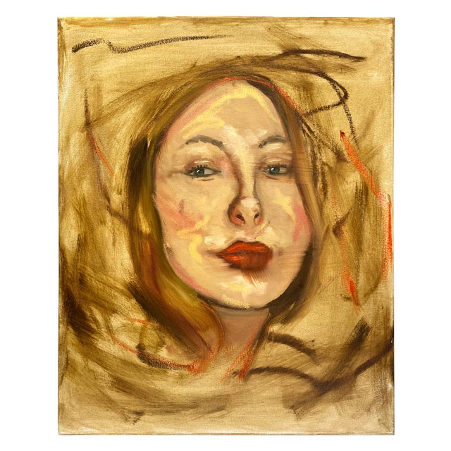 Portrait of Woman Expressive Original Oil Painting For Sale